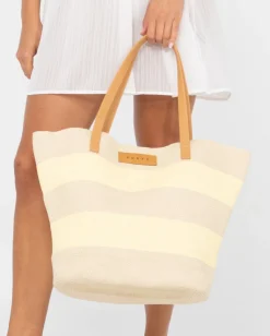 Bolso De Playa De Paja A Rayas Hailey>Rusty Shop