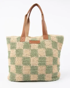 Bolso De Playa De Paja Checkmate>Rusty Cheap