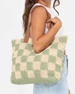 Bolso De Playa De Paja Checkmate>Rusty Cheap
