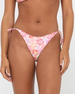 Braguitas De Bikini Midi Con Lazo Lateral Y Estampado Rio Hibiscus>Rusty Cheap