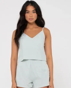 Cami Lencero Con Cuello En V De Agua Dulce>Rusty New