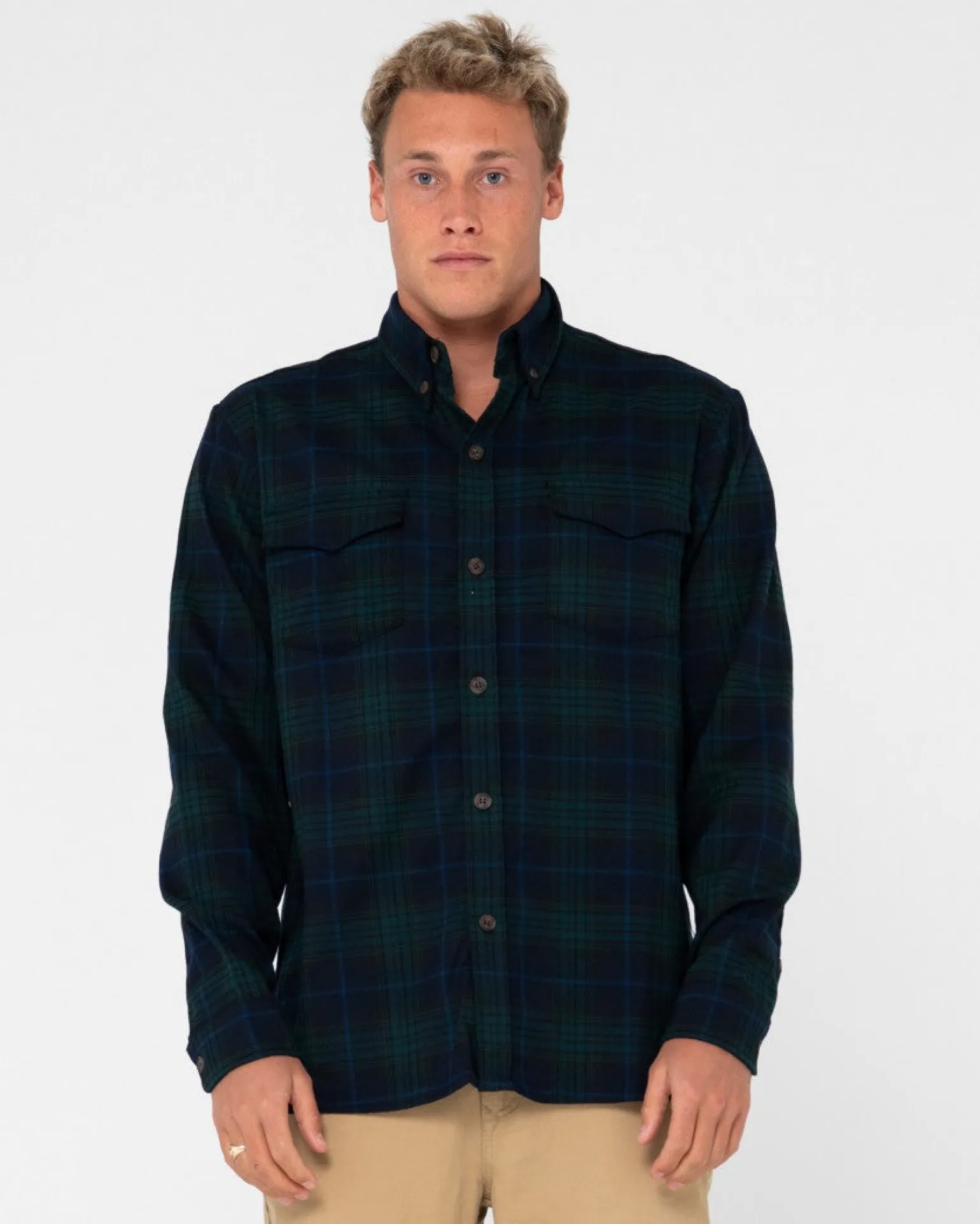 Camisa De Franela De Manga Larga Con Reloj Negro>Rusty Cheap