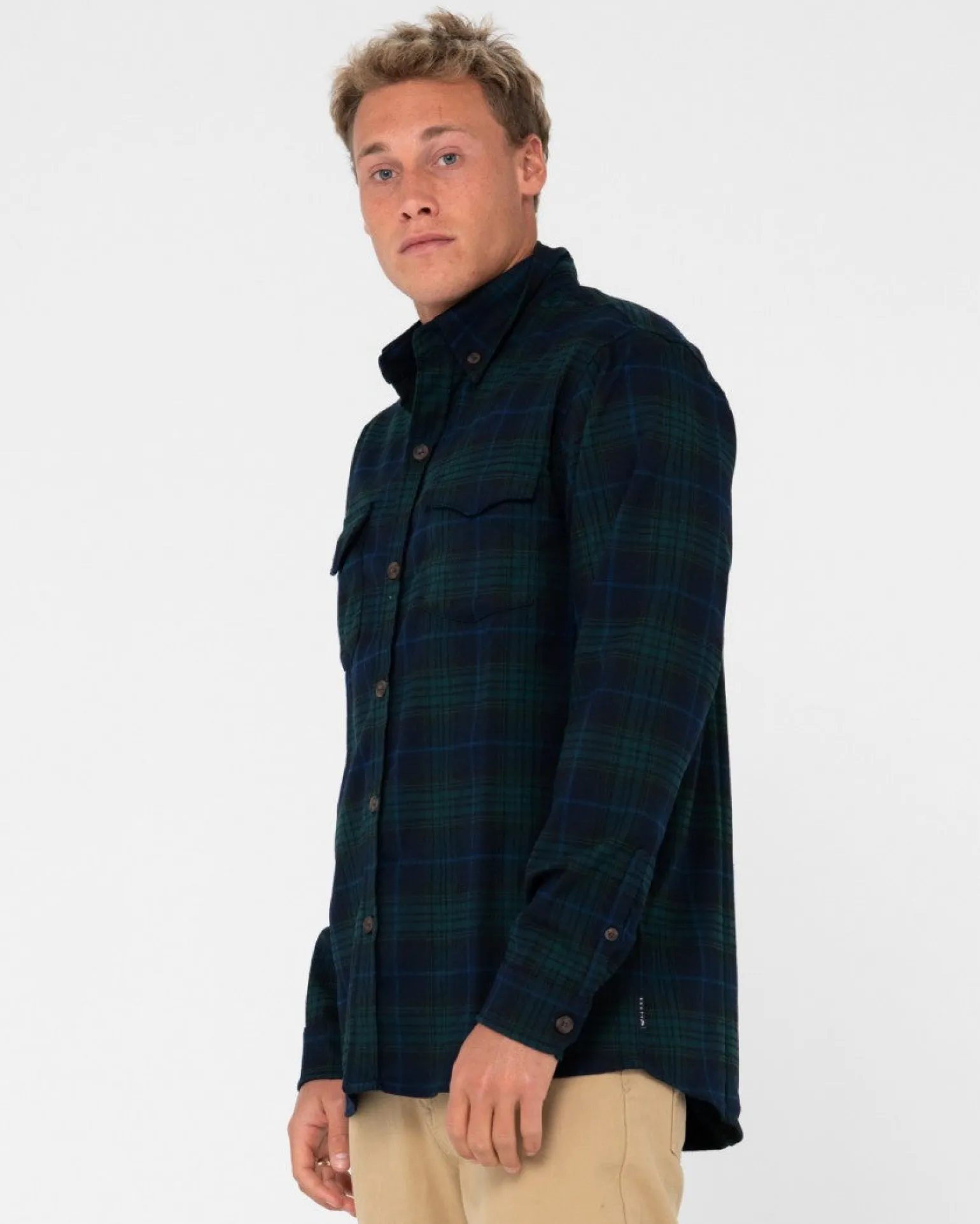 Camisa De Franela De Manga Larga Con Reloj Negro>Rusty Cheap