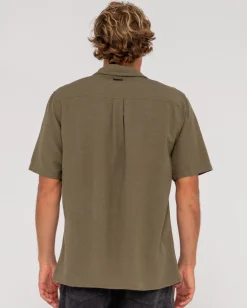Camisa De Lino De Manga Corta Greaser Overtone>Rusty Clearance
