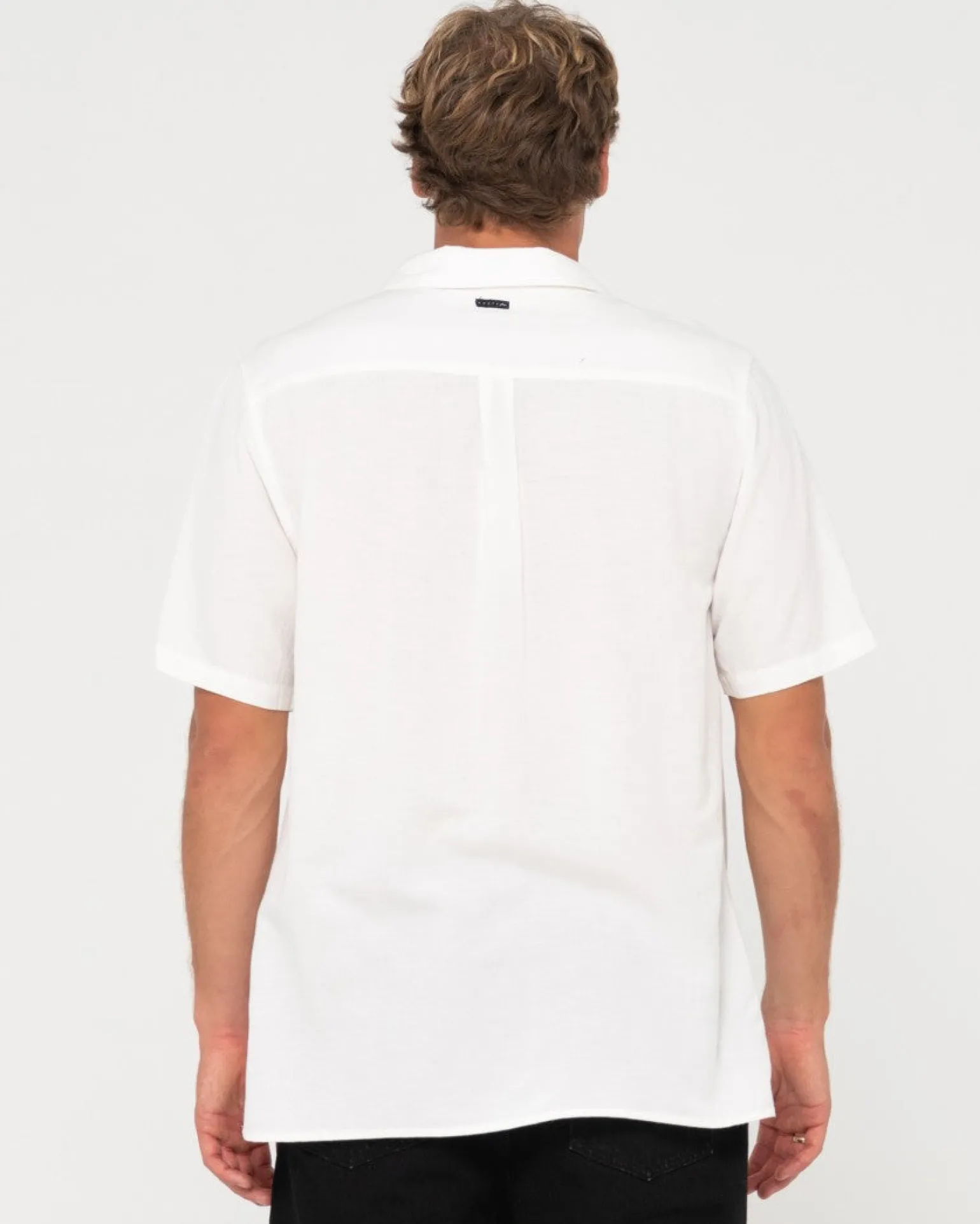 Camisa De Lino De Manga Corta Overtone>Rusty Best Sale