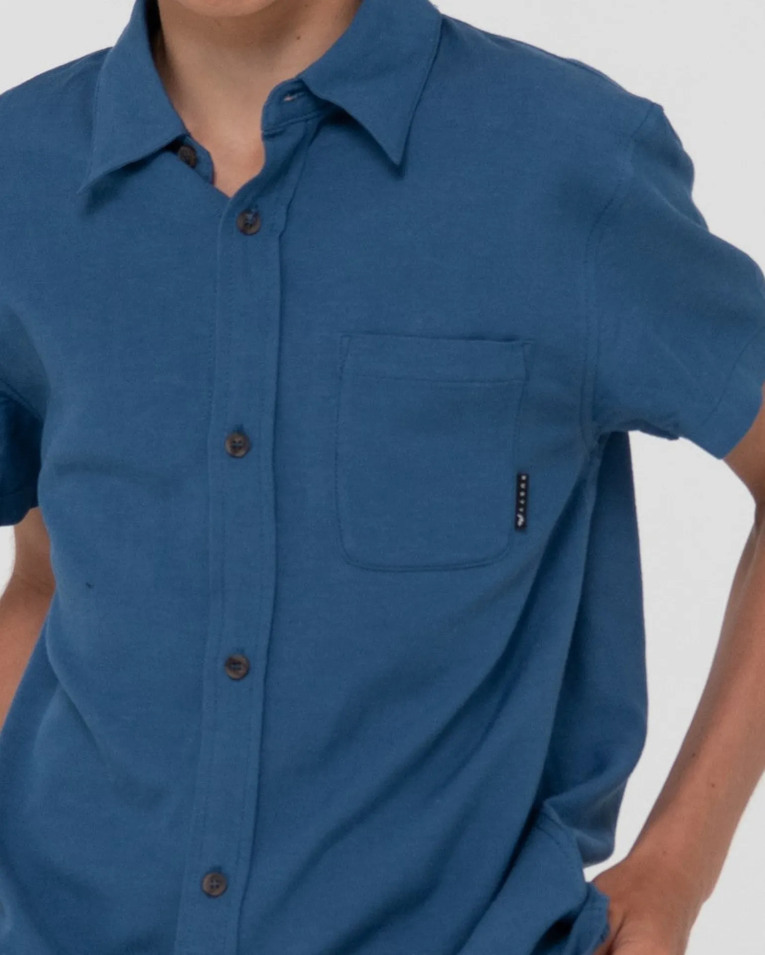 Camisa De Lino De Manga Corta Overtone Para Niños>Rusty Fashion