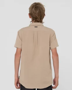 Camisa De Lino De Manga Corta Overtone Para Niños>Rusty Fashion