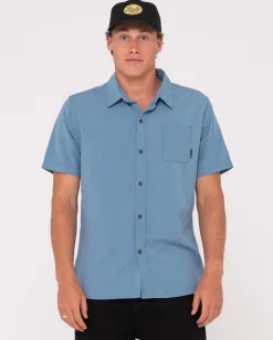 Camisa De Lino De Manga Corta Overtone Para Niños>Rusty Outlet