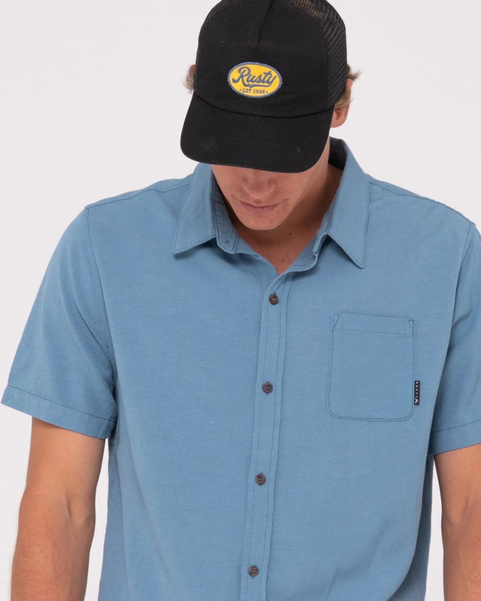 Camisa De Lino De Manga Corta Overtone Para Niños>Rusty Outlet