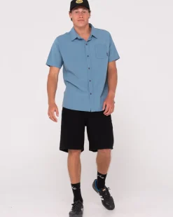 Camisa De Lino De Manga Corta Overtone Para Niños><noscript><img width=