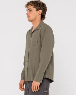 Camisa De Lino De Manga Larga Overtone><noscript><img width=