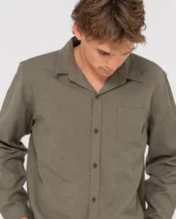 Camisa De Lino De Manga Larga Overtone><noscript><img width=