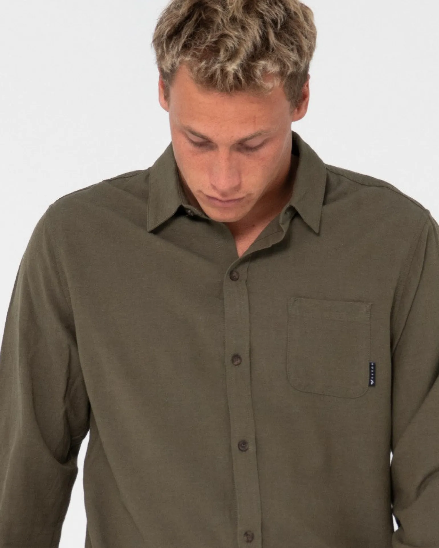 Camisa De Lino De Manga Larga Overtone>Rusty Shop