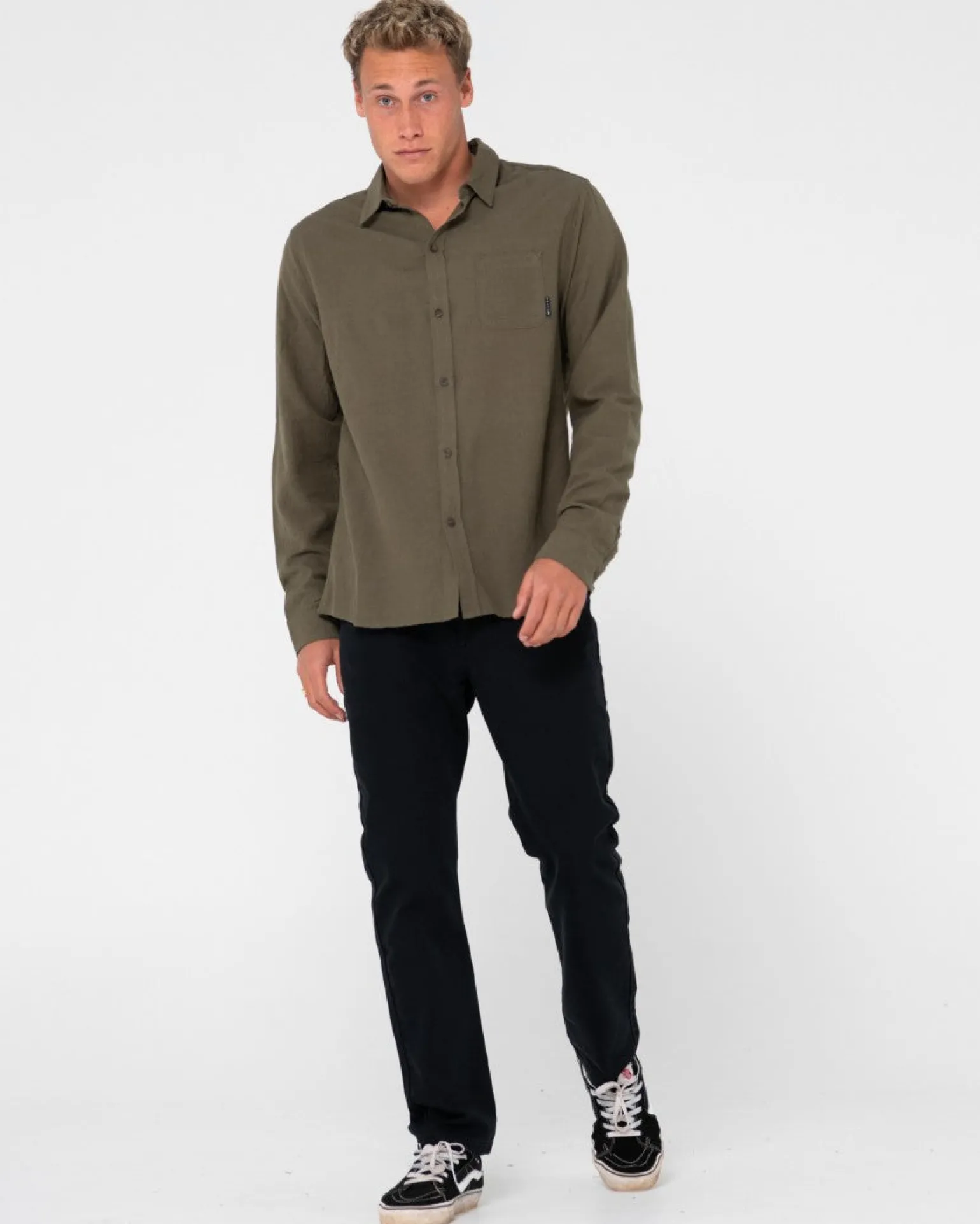 Camisa De Lino De Manga Larga Overtone>Rusty Shop