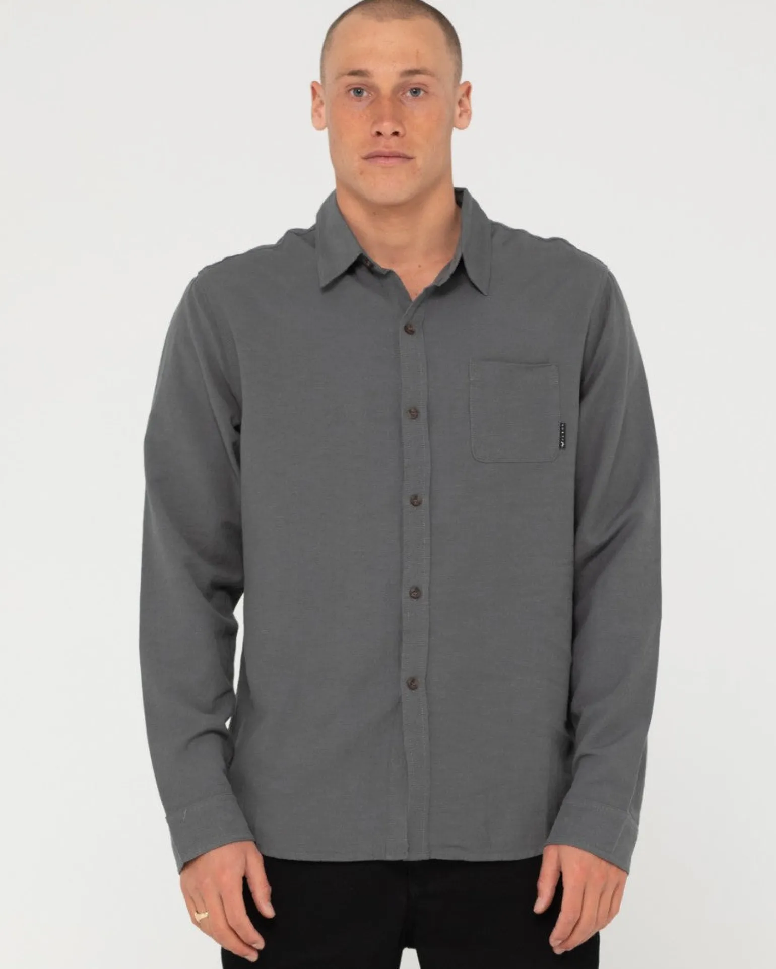 Camisa De Lino De Manga Larga Overtone>Rusty Best Sale