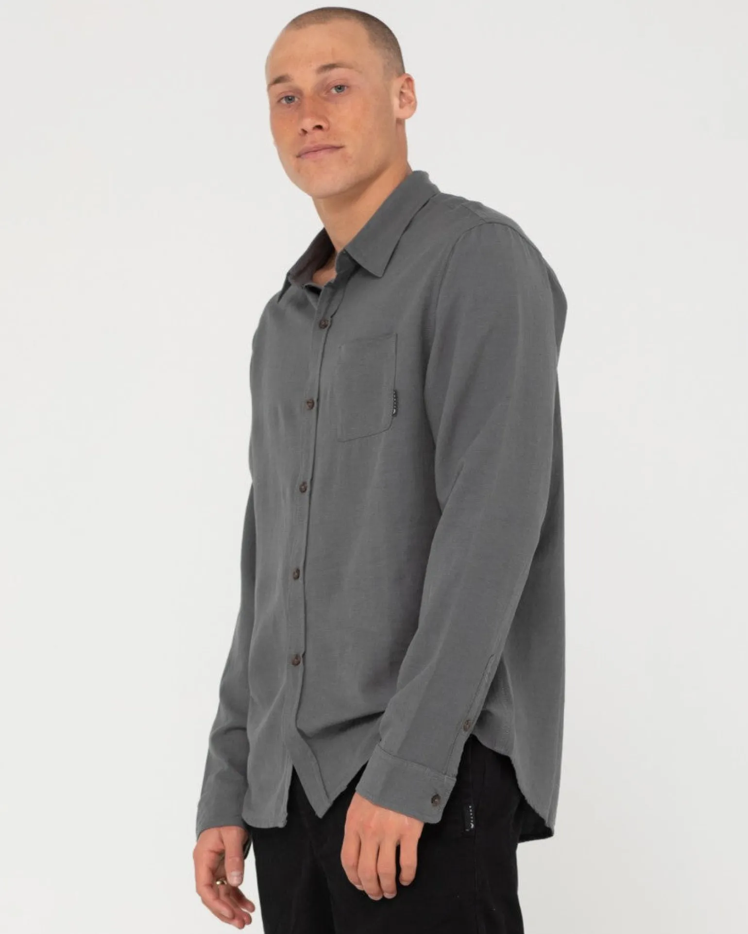 Camisa De Lino De Manga Larga Overtone>Rusty Best Sale