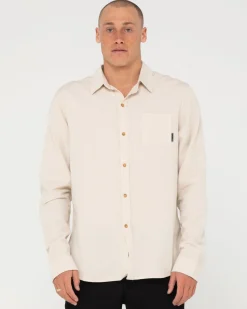 Camisa De Lino De Manga Larga Overtone>Rusty Discount