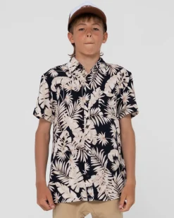 Camisa De Manga Corta Con Estampado Line Up Para Nino>Rusty Best Sale