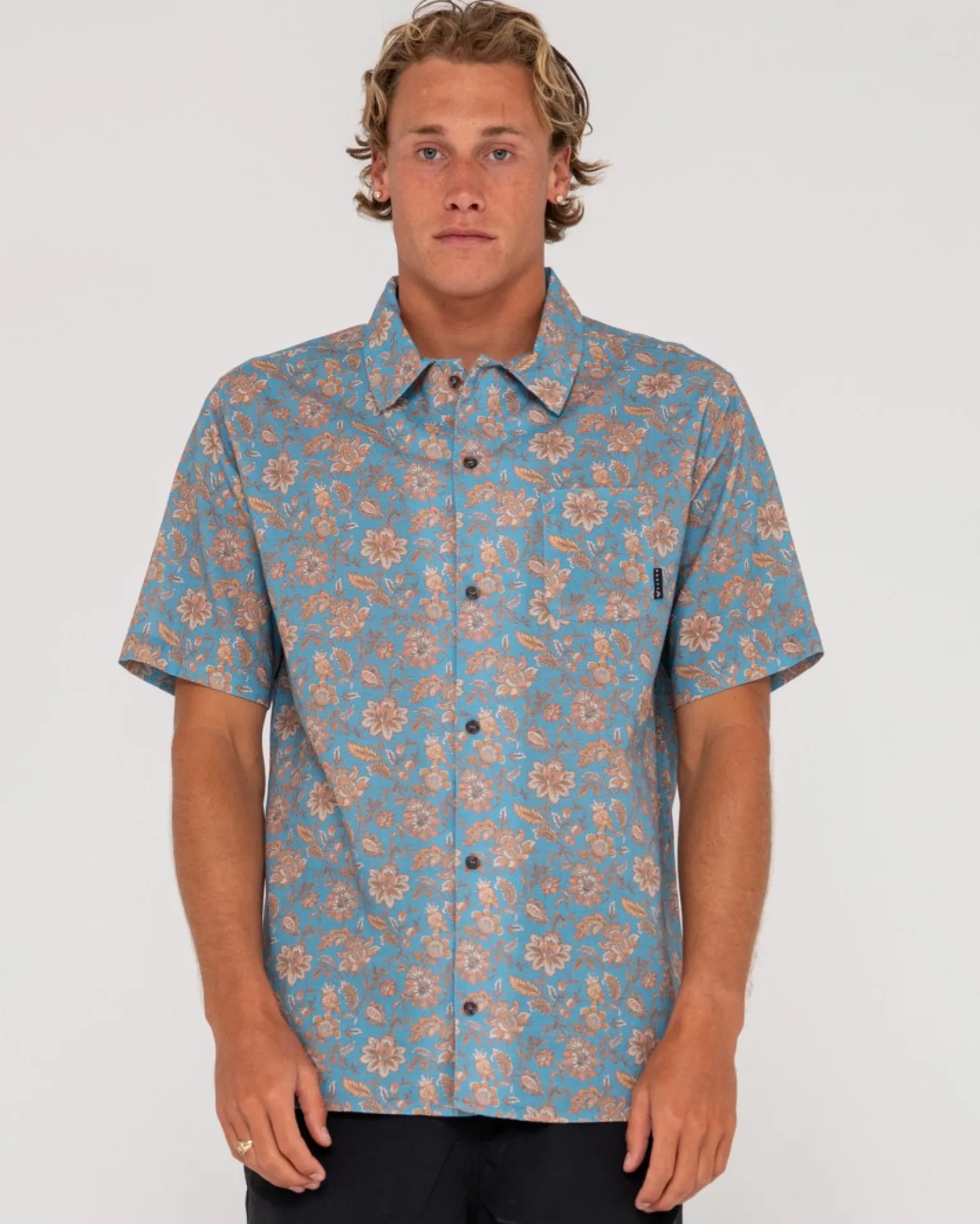 Camisa De Manga Corta De Corte Relajado Mosaic Ramie>Rusty Outlet