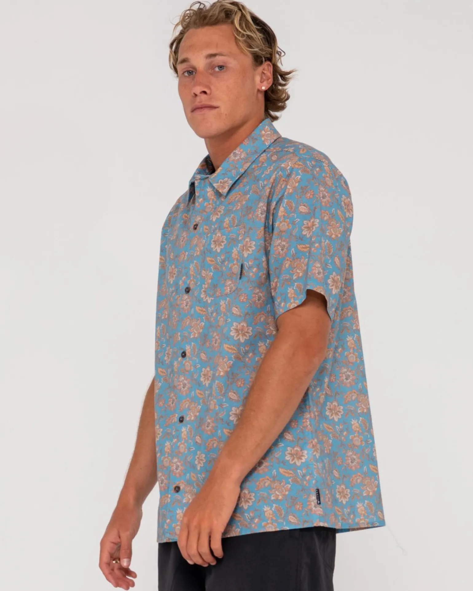 Camisa De Manga Corta De Corte Relajado Mosaic Ramie>Rusty Outlet