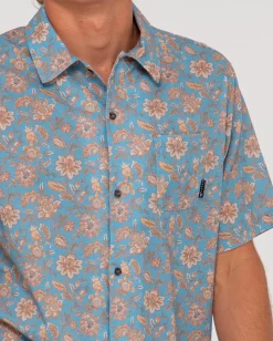Camisa De Manga Corta De Corte Relajado Mosaic Ramie><noscript><img width=