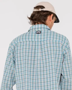 Camisa De Manga Larga A Cuadros Relajados De Datsun><noscript><img width=