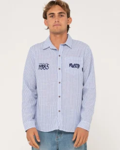 Camisa De Manga Larga De Lino Boat Day>Rusty Flash Sale