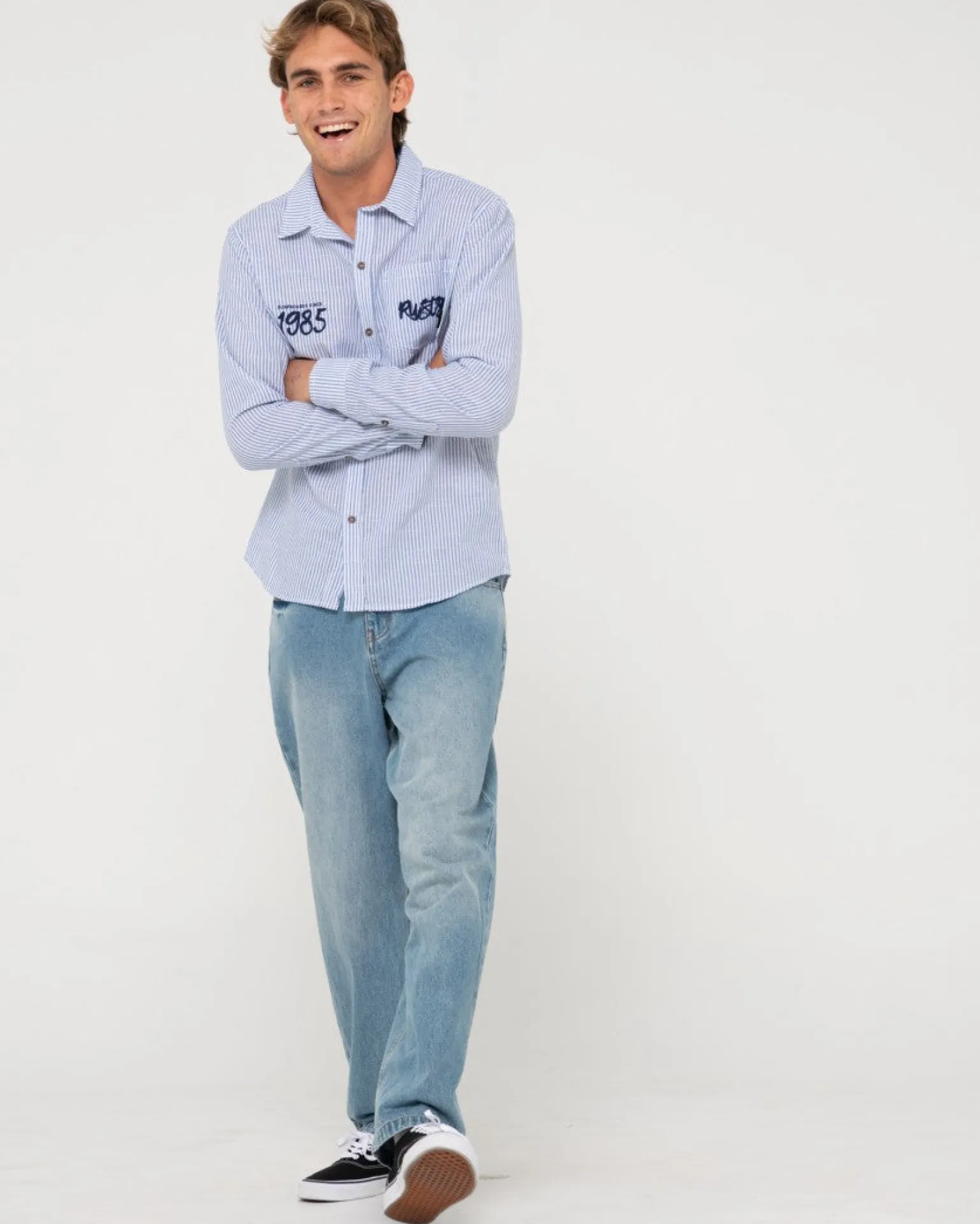 Camisa De Manga Larga De Lino Boat Day>Rusty Flash Sale