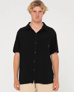 Camisa De Rayon De Manga Corta Razor Blade>Rusty Hot