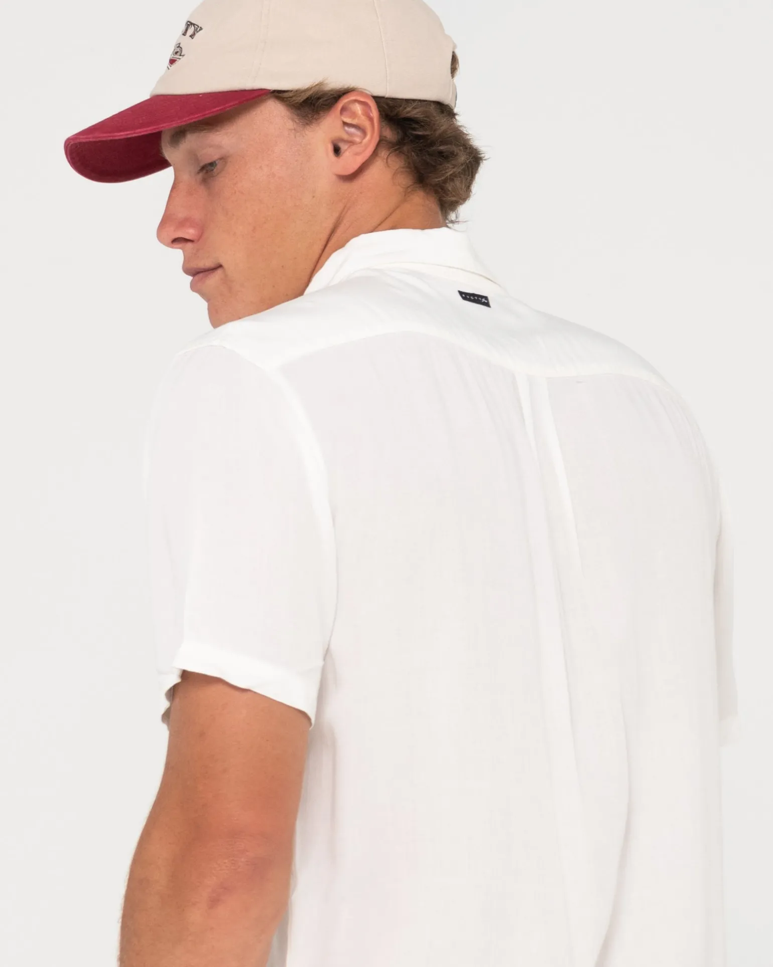 Camisa De Rayon De Manga Corta Razor Blade>Rusty Clearance