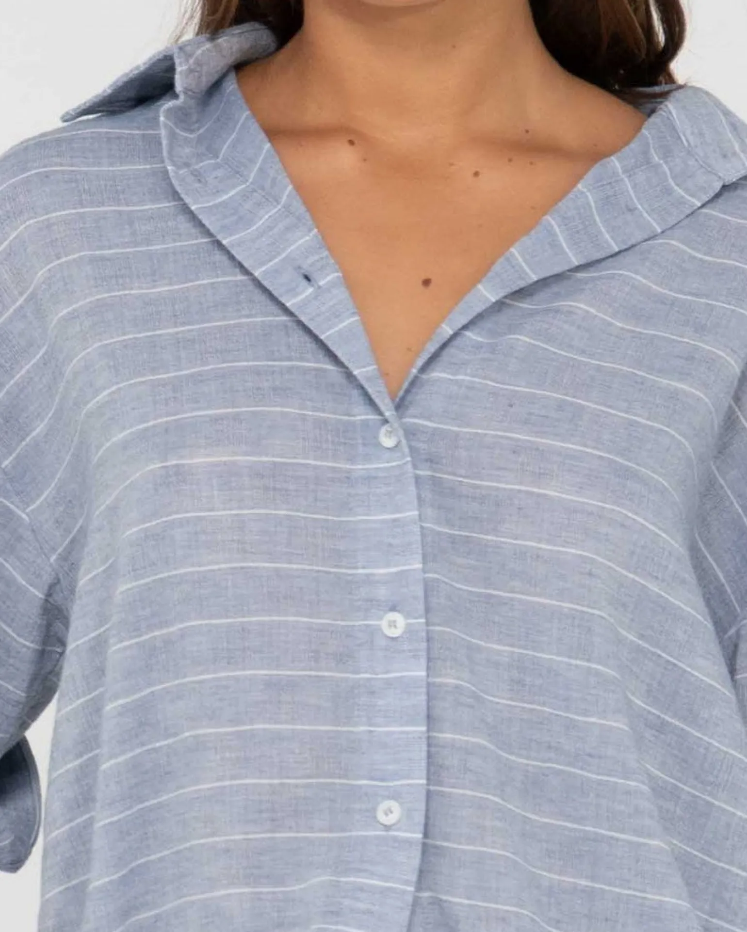 Camisa Extragrande A Rayas Siena>Rusty Flash Sale