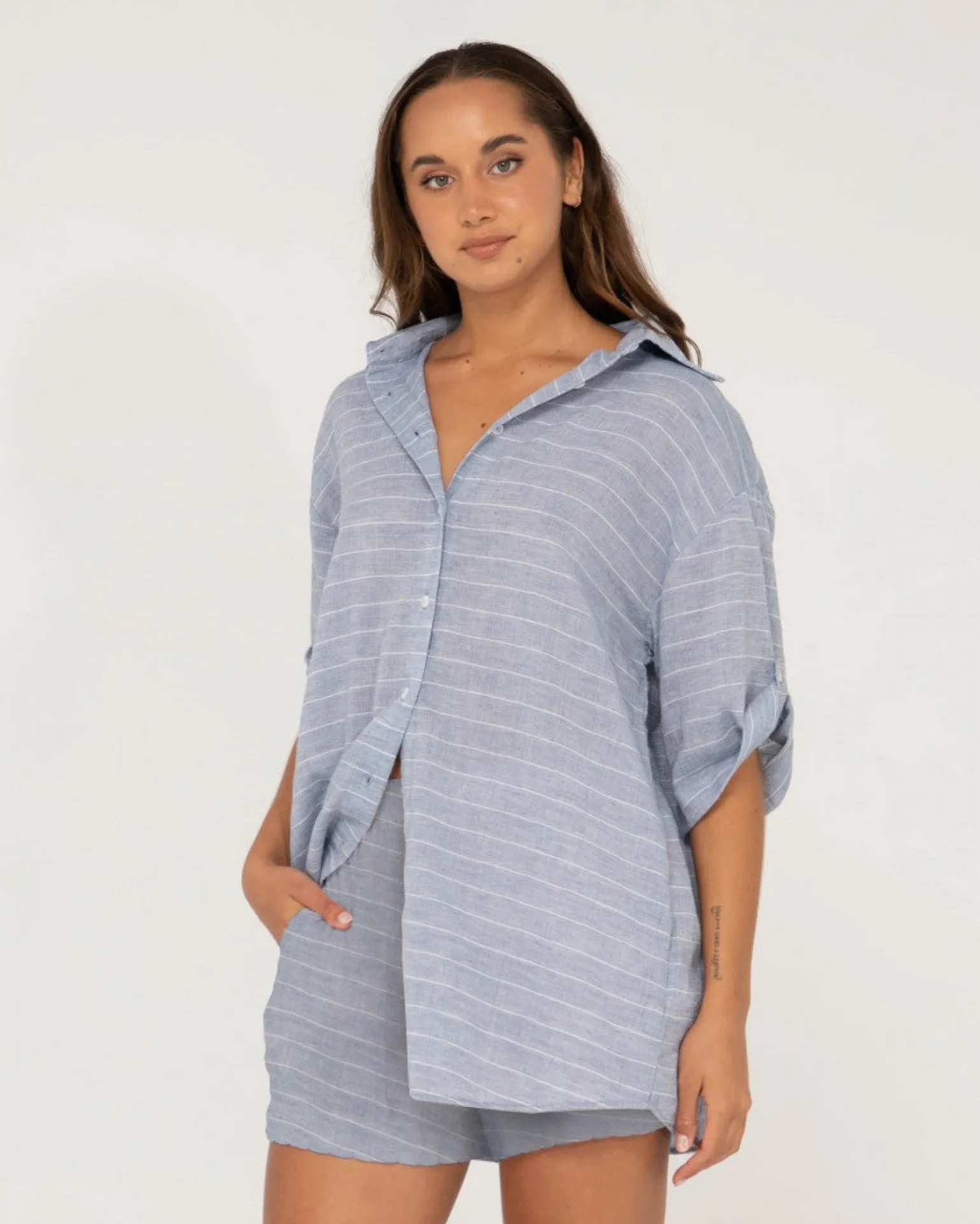 Camisa Extragrande A Rayas Siena>Rusty Cheap