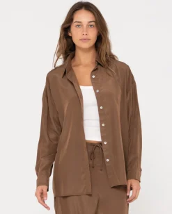 Camisa Extragrande De Manga Larga Porter>Rusty Best Sale