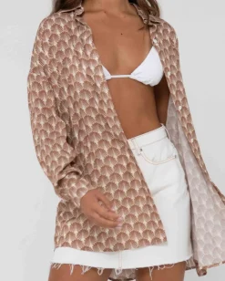 Camisa Oversize De Manga Larga Con Estampado Panama><noscript><img width=