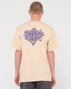 Camiseta Con Grafico De Manga Corta Y Diamantes Retorcidos>Rusty Clearance