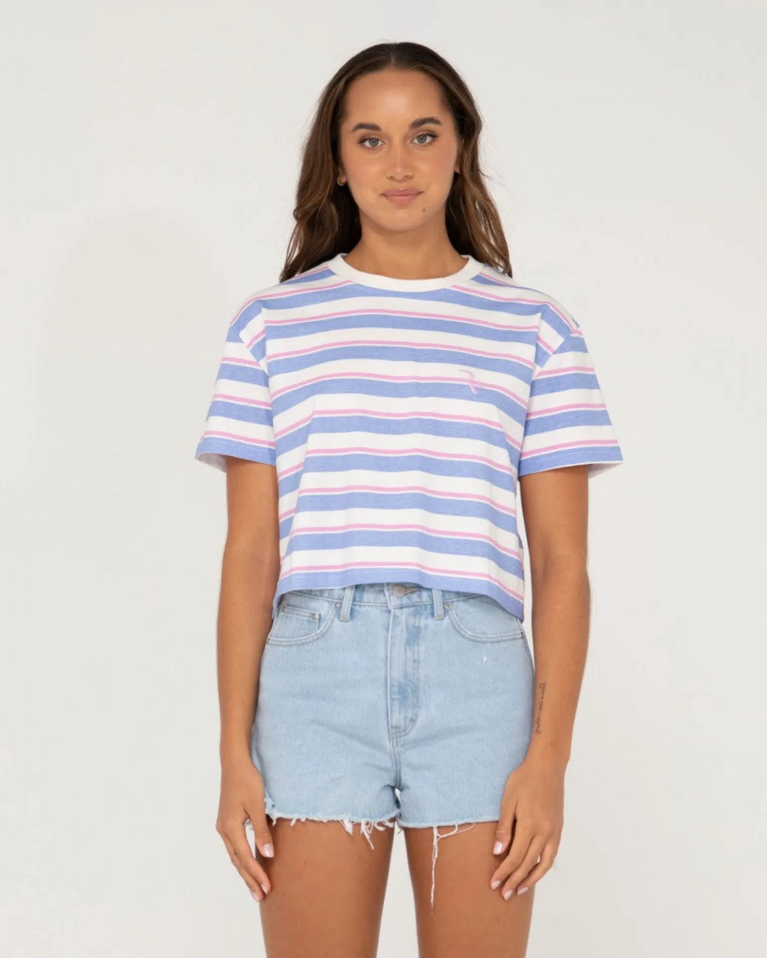 Camiseta Corta Holgada Con Rayas Camila>Rusty New