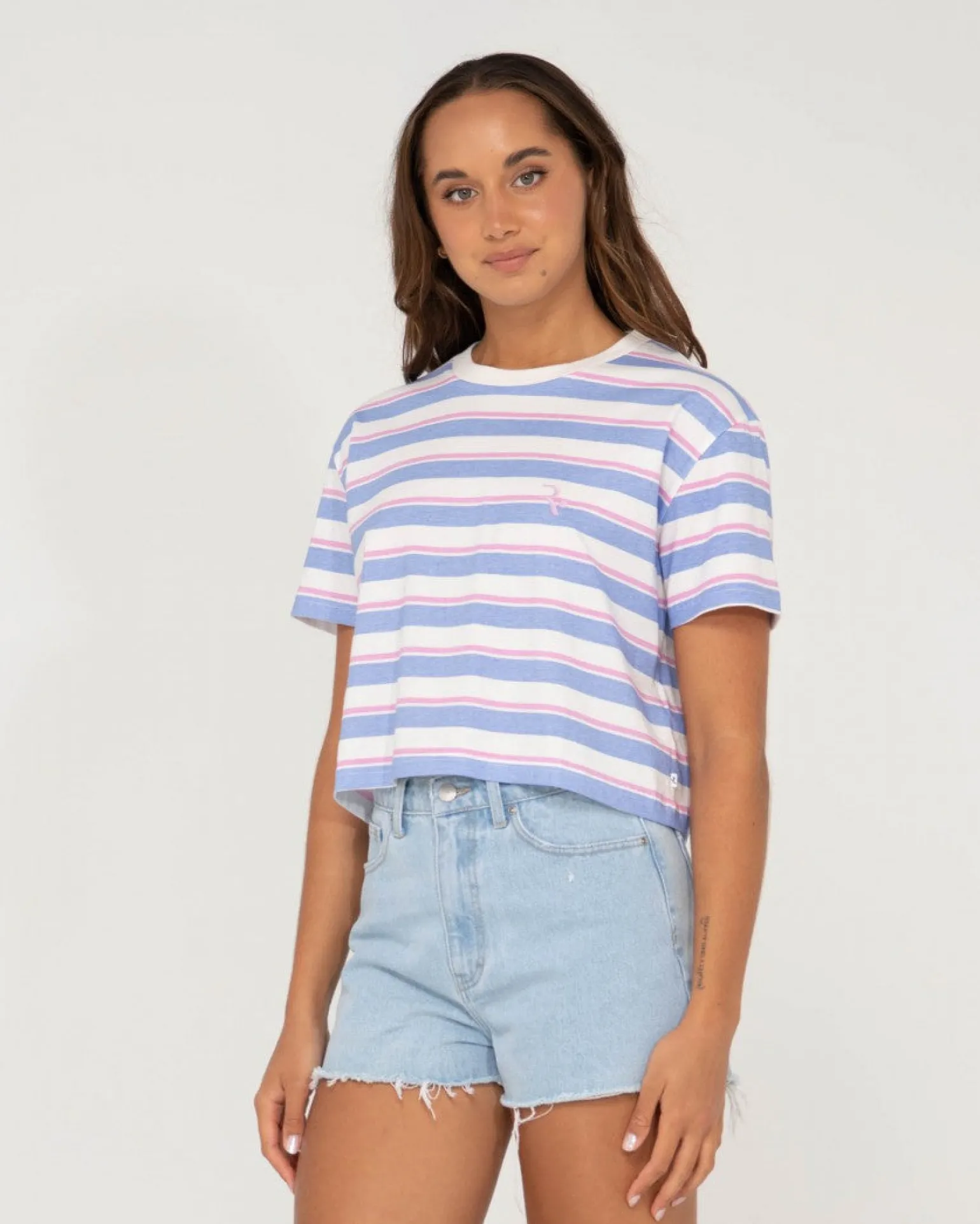 Camiseta Corta Holgada Con Rayas Camila>Rusty New