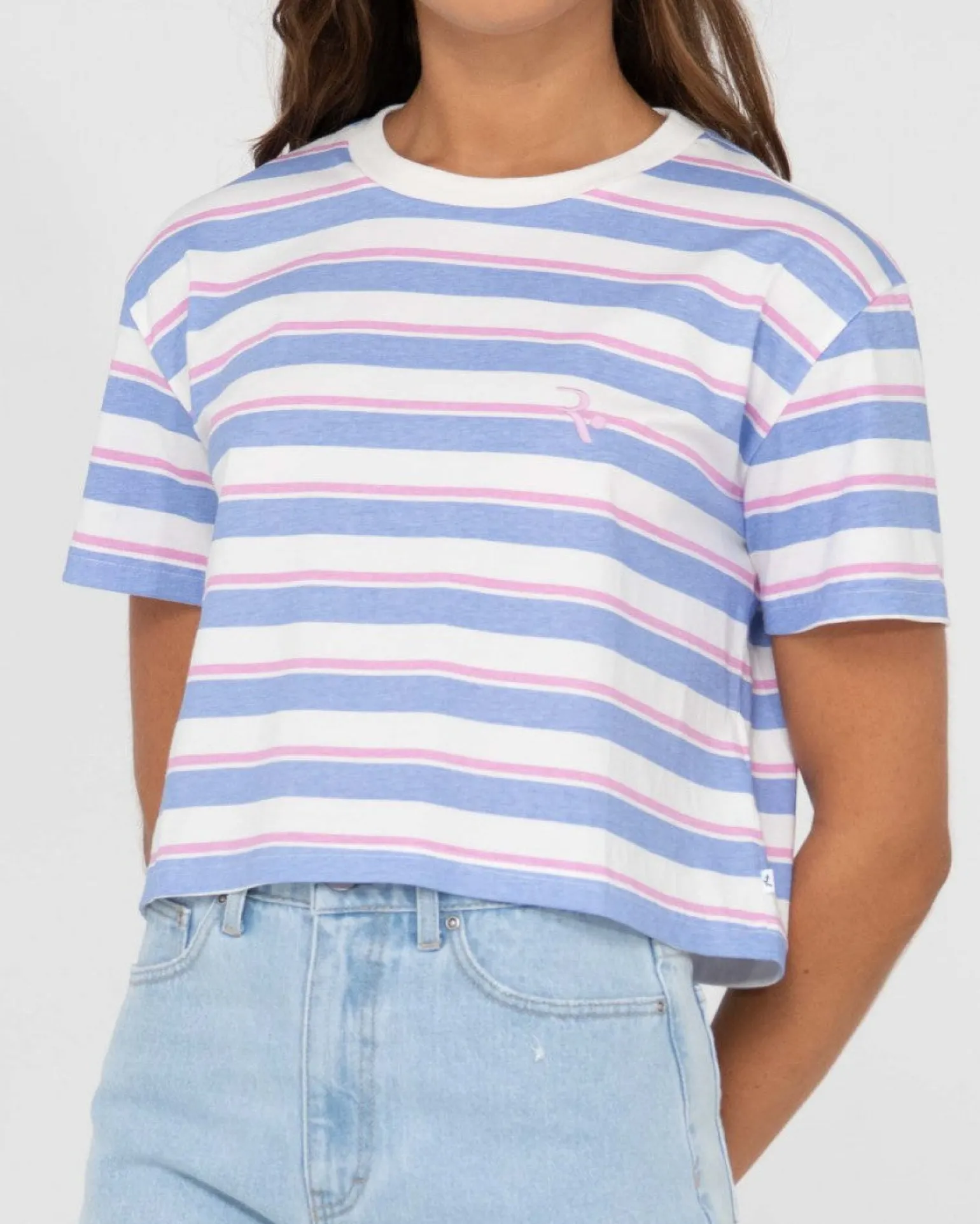 Camiseta Corta Holgada Con Rayas Camila>Rusty New
