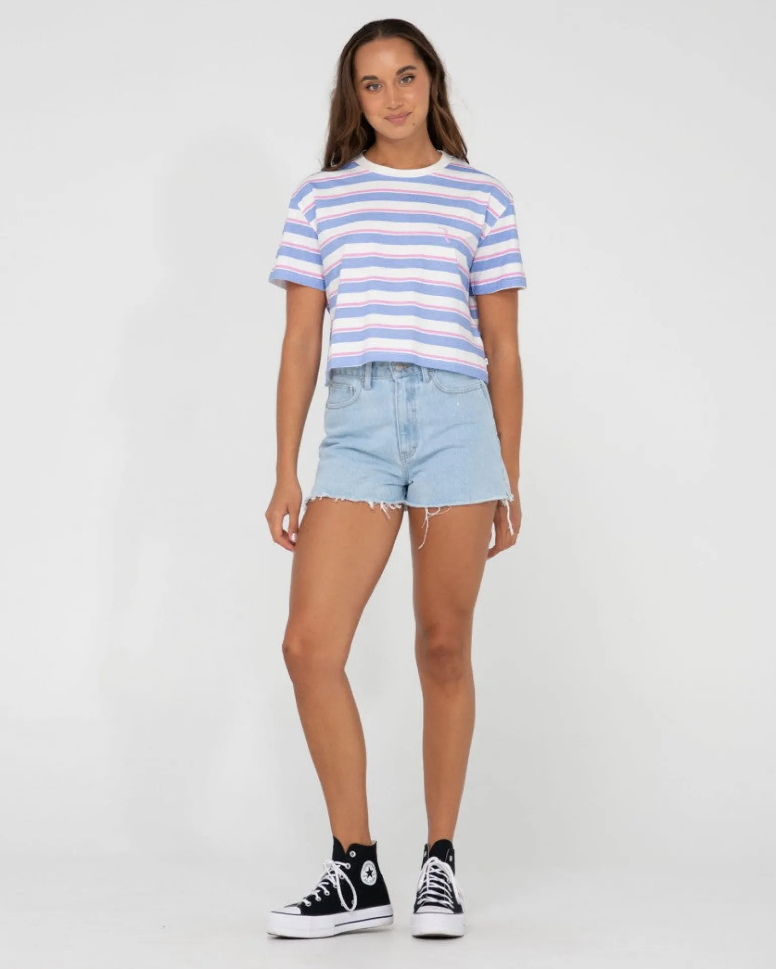 Camiseta Corta Holgada Con Rayas Camila>Rusty New