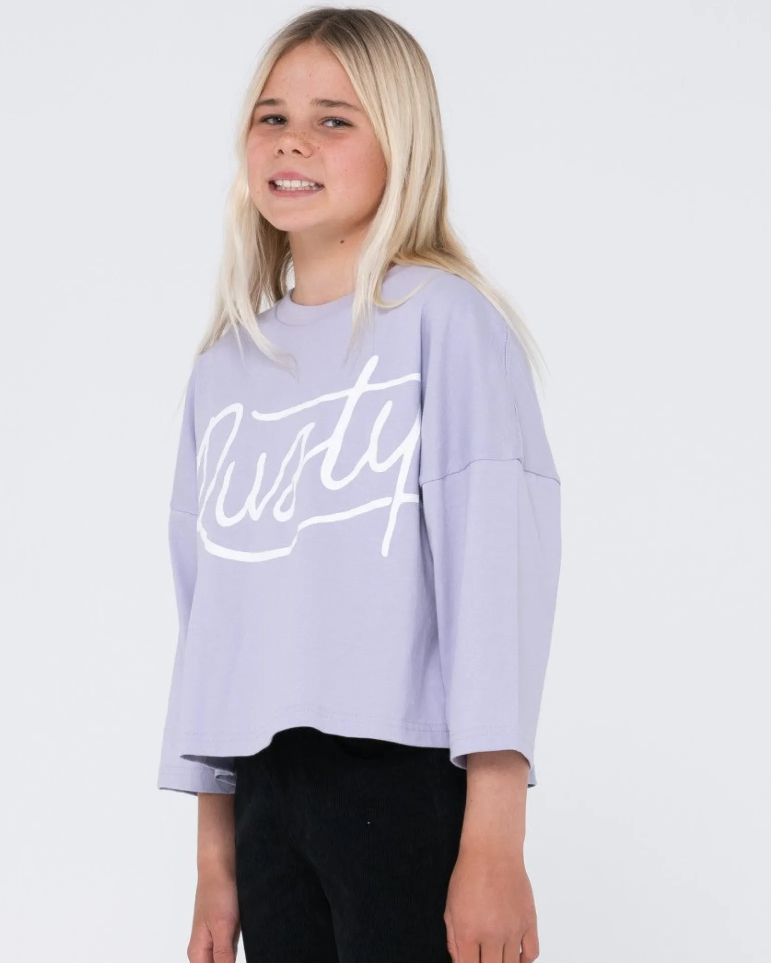 Camiseta De Manga Larga Script Para Ninas>Rusty Best Sale