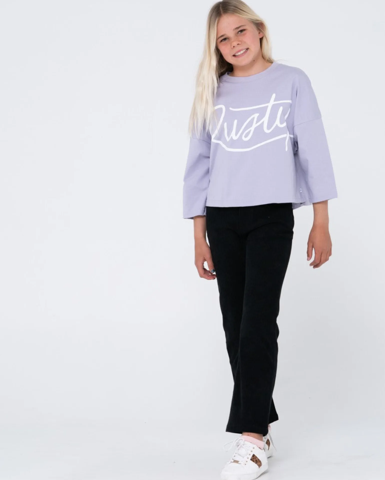 Camiseta De Manga Larga Script Para Ninas>Rusty Best Sale