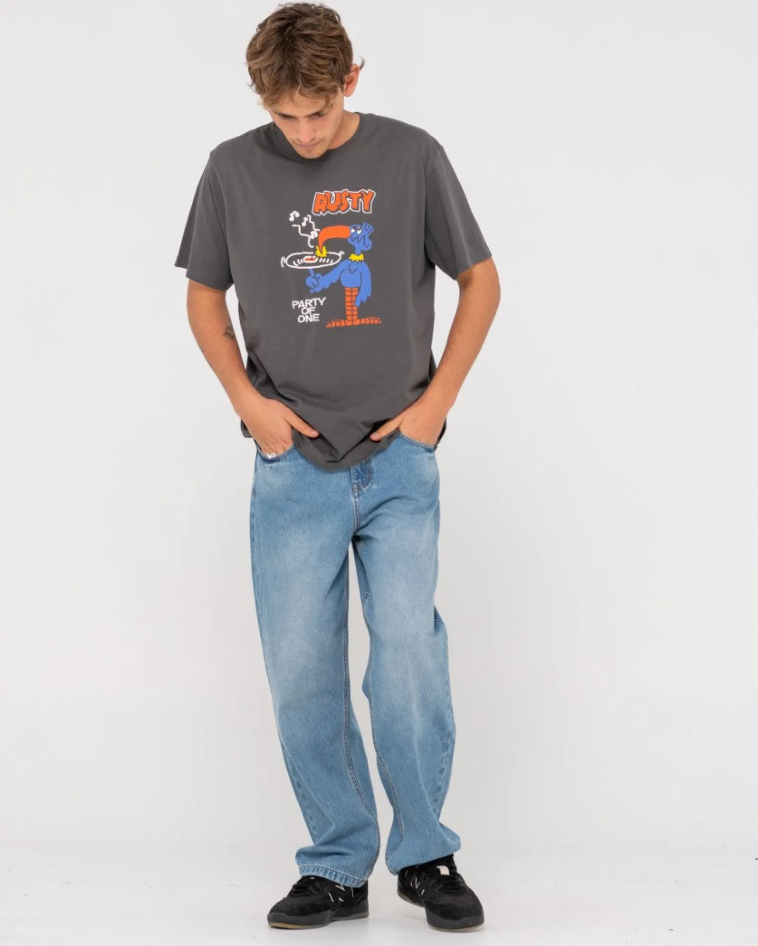 Camiseta Grafica De Manga Corta Party Of One>Rusty Best