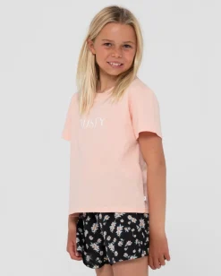 Camiseta Holgada Con Grafico De La Firma Para Ninas><noscript><img width=