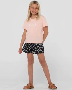 Camiseta Holgada Con Grafico De La Firma Para Ninas><noscript><img width=