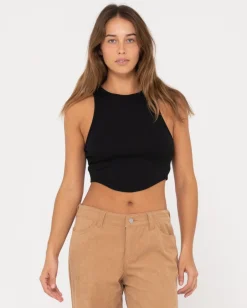 Camiseta Sin Mangas Con Dobladillo Redondeado Vicky>Rusty Outlet