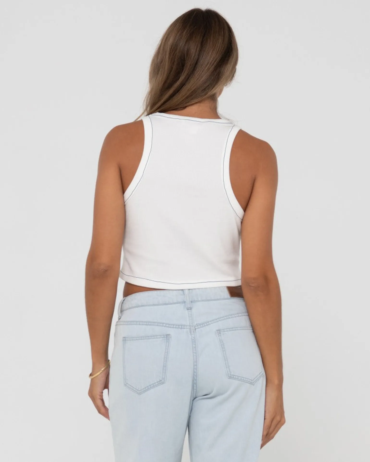 Camiseta Sin Mangas Con Grafico En Contraste>Rusty Shop