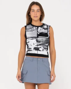 Camiseta Sin Mangas De Corte Slim Con Grafico Greetings>Rusty New