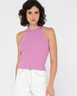 Camiseta Sin Mangas De Punto Acanalado Charis>Rusty Shop