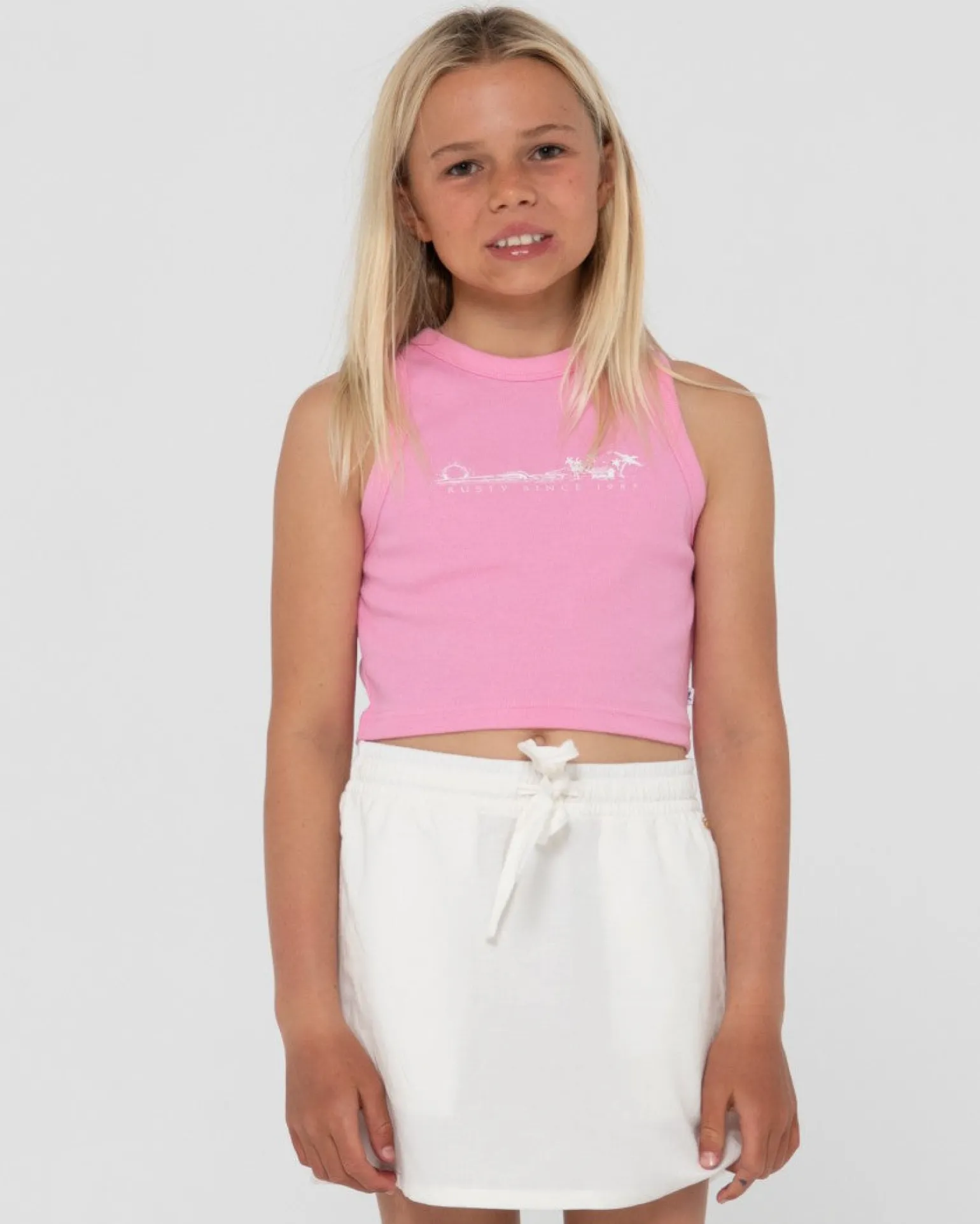 Camiseta Sin Mangas Island Life Graphic Racer Para Ninas>Rusty Best Sale