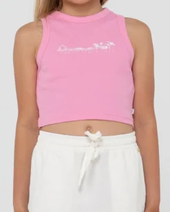 Camiseta Sin Mangas Island Life Graphic Racer Para Ninas><noscript><img width=